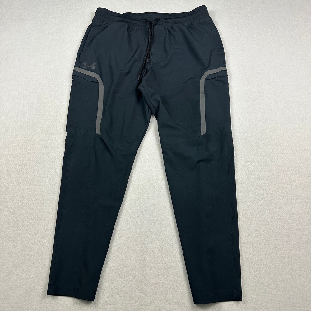 Under Armour Pants Men Extra Large Black Unstoppable Cargo Utility Tapered XL